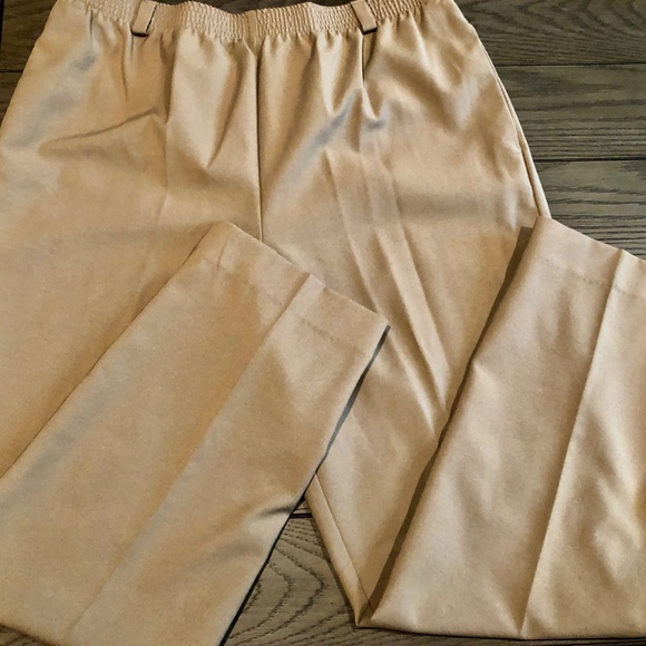 VTG 90s Khaki Elastic Waist Normcore Polyester Casual/Dress Pants~Plus 18~NWT - Picture 5 of 8